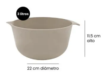 Bowl Beige Batidor Con Pico 3L