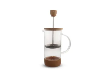 Cafetera Embolo Tapa Bambu Base De Corcho 800 ml