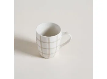 Mug Cuadros Beige 340ML