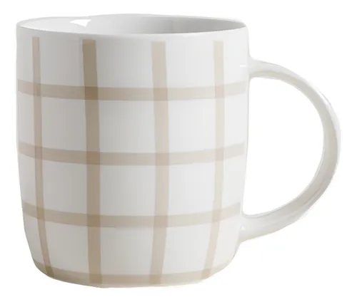 Mug Cuadros Beige 350ML