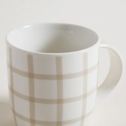 Mug Cuadros Beige 350ML