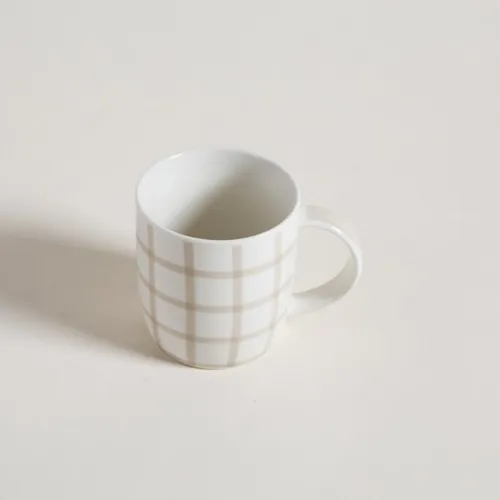 Mug Cuadros Beige 350ML