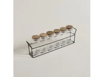 Set Especieros x 6 de Vidrio y Acacia 