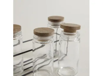 Set Especieros x 6 de Vidrio y Acacia 