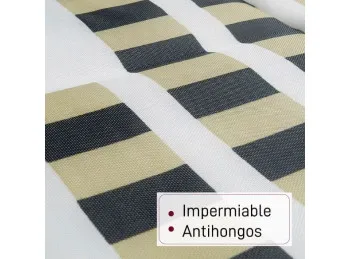 Cortina Estampada Tetris Beige y Negro