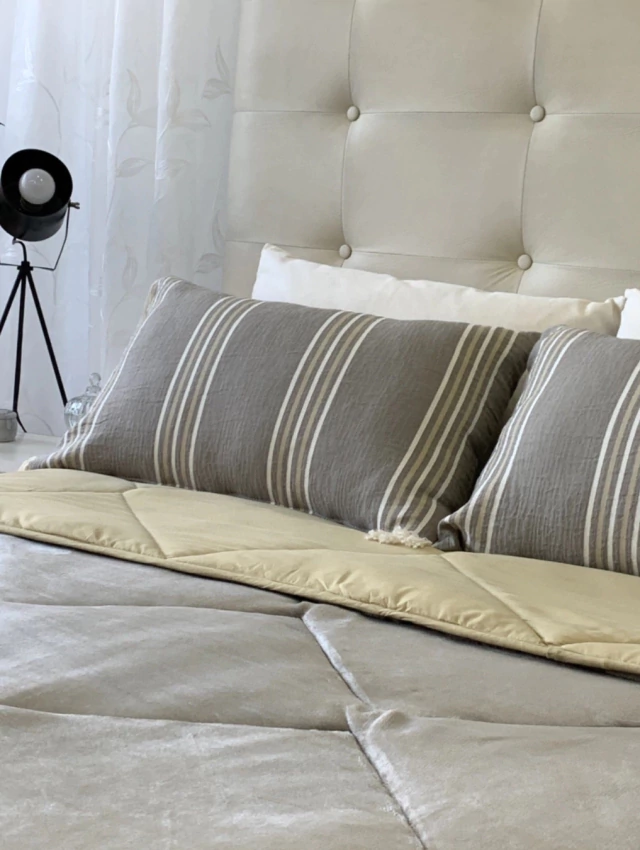 Plumón Velvet Gris y Beige 230x250