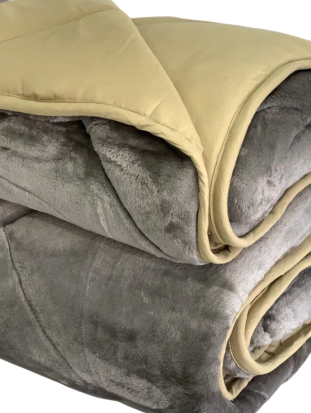 Plumón Velvet Gris y Beige 230x250