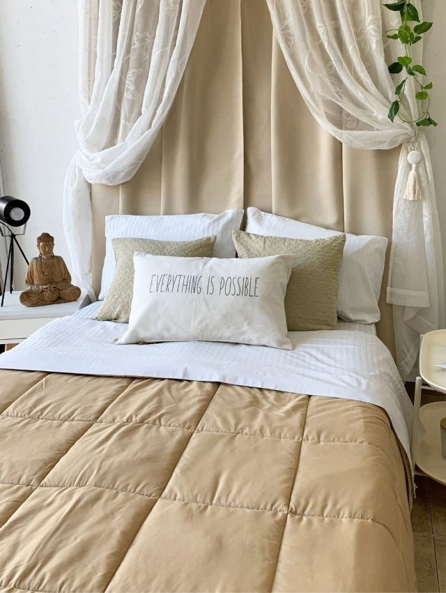 Acolchado Beige y Natural 260x280