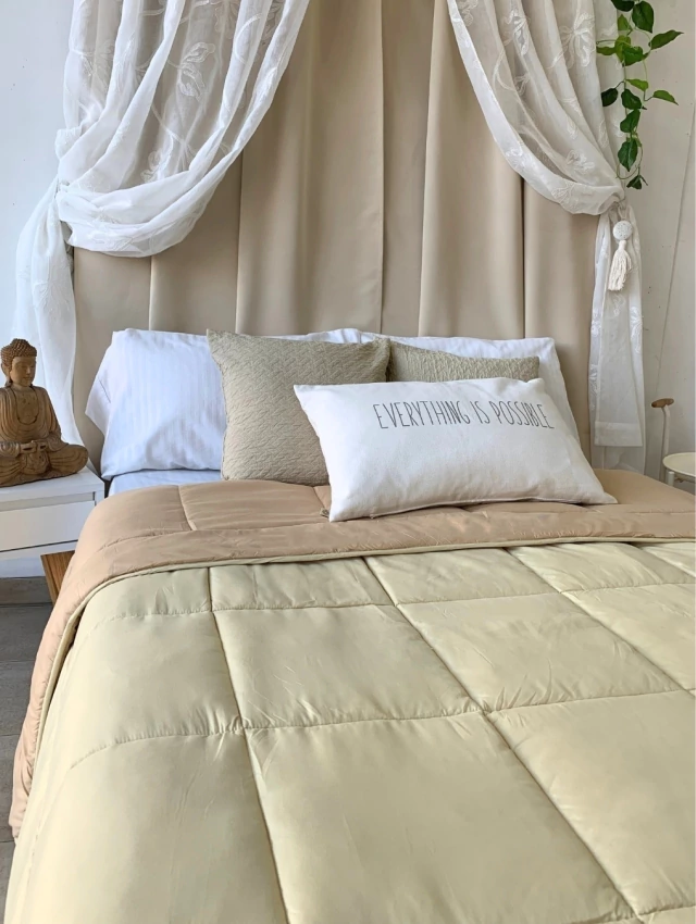 Acolchado Beige y Natural 230x250