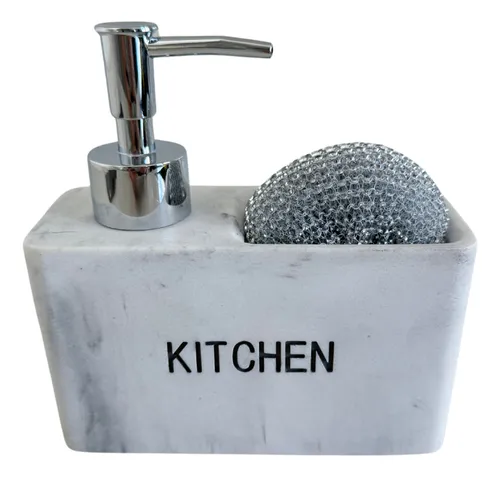 Dispenser con Porta Esponja Kitchen Blanco